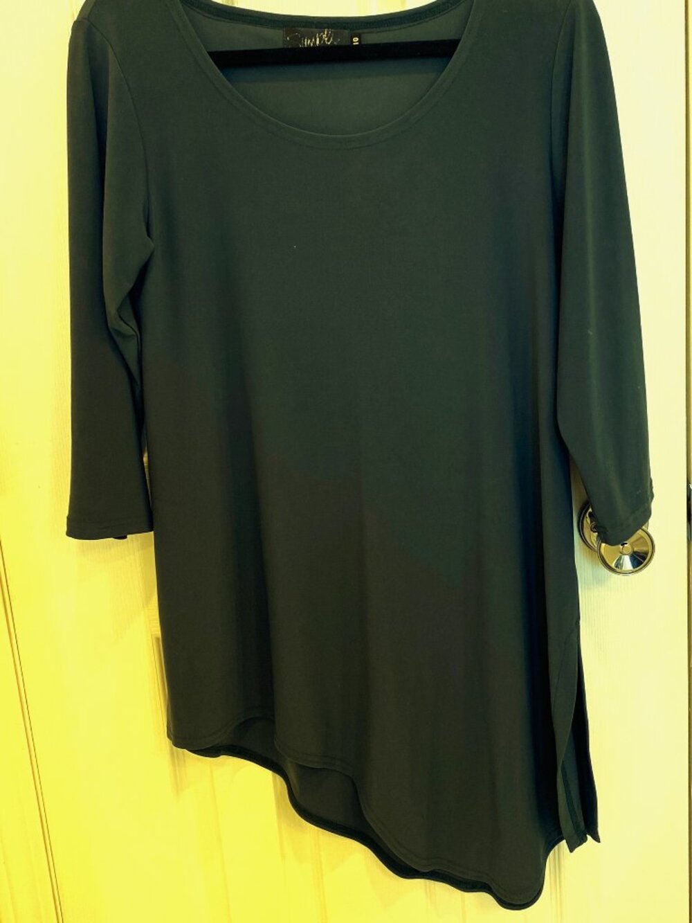 Sympli Green Long Sleeve Slant Tunic